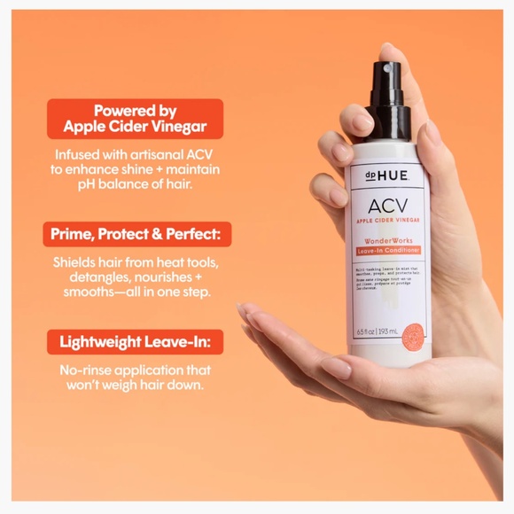 dp HUE Apple Cider Vinegar Wonderworks Leave-In Conditioner 6.5 oz 193 ml NEW - Picture 5 of 6